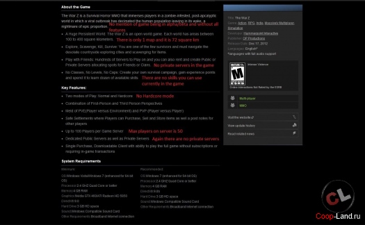 ������ �������� The War Z � ������, ������ �������� � Steam