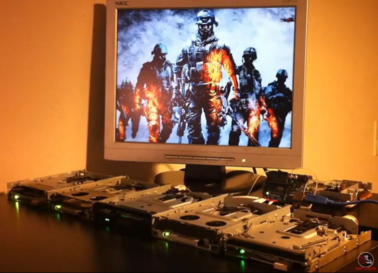 Музыкальная тема Battlefield в исполнении флоппи-дисководов