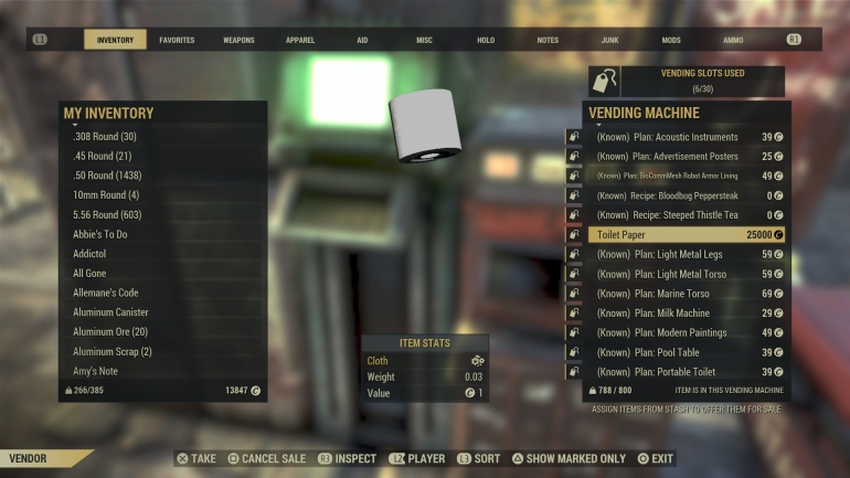 ��������� ������ ������ ������� ���� � Fallout 76