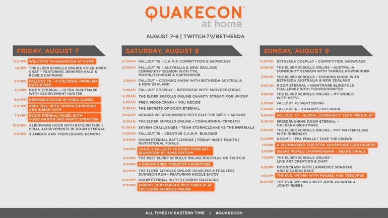 Bethesda  Quake, Quake II, Quake III     ESO, Doom Eternal, Quake Champions  Fallout 76.
