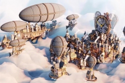 Облачный город в Minecraft: огромный, летающий и в свободном доступе