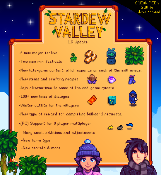 Stardew Valley получит мультиплеер на 8 игроков и очередное большое обновление Stardew Valley получит мультиплеер на 8 игроков и очередное большое обновление
