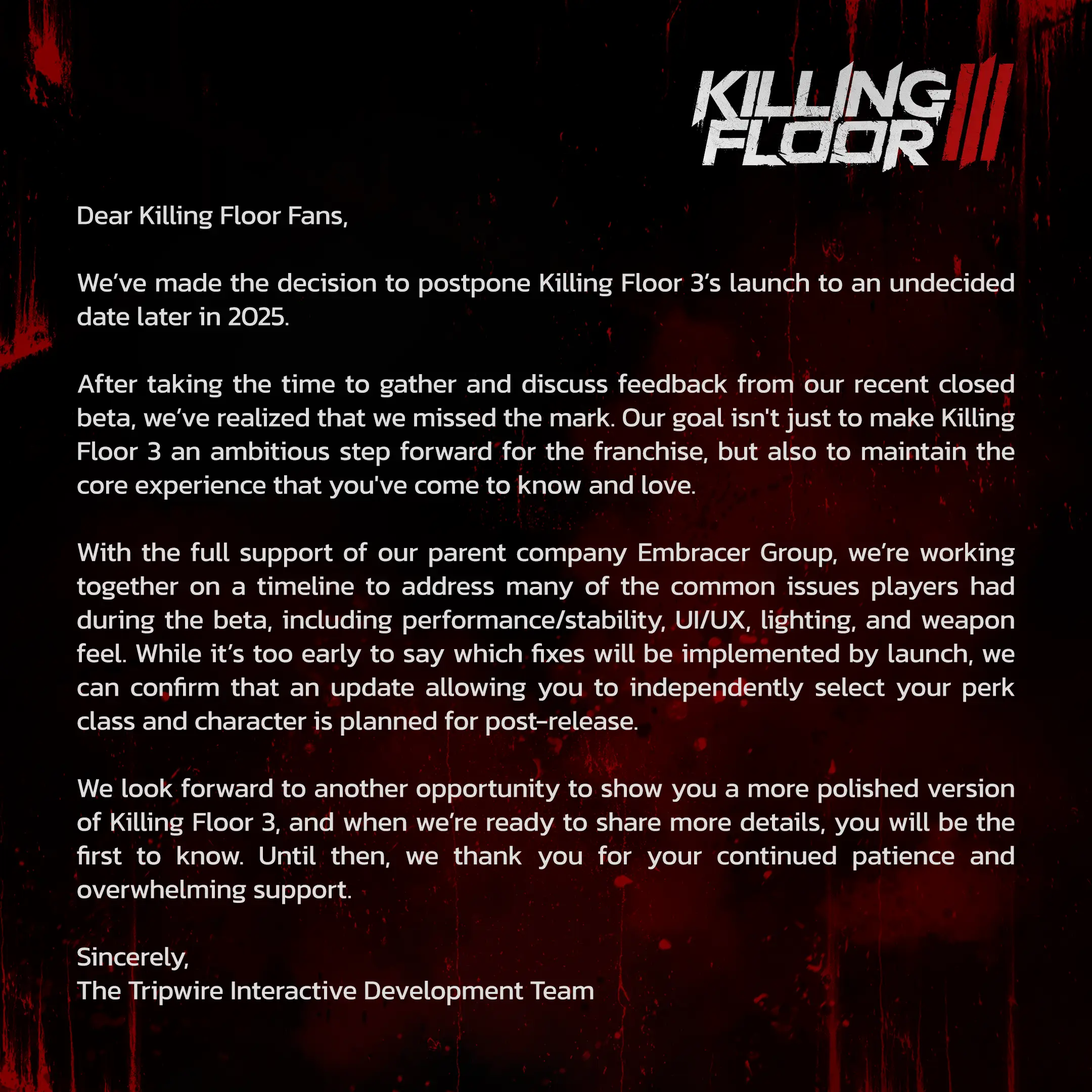 Tripwire отменила предзаказы Killing Floor 3 и перенесла дату релиза Tripwire отменила предзаказы Killing Floor 3 и перенесла дату релиза