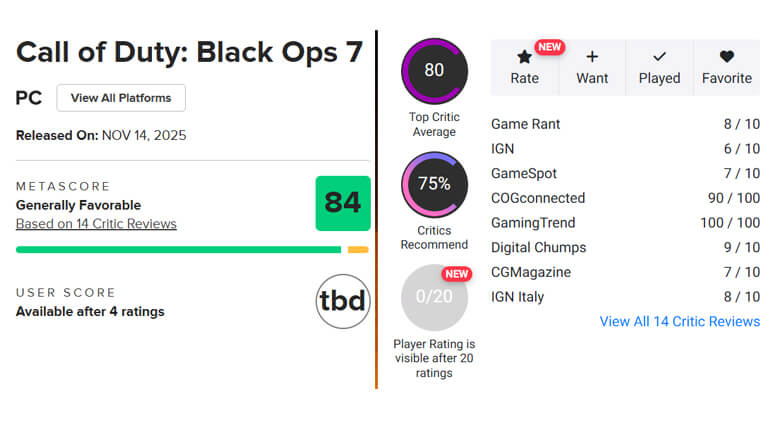 Первые результаты Call of Duty: Black Ops 7 – пока что не хуже Battlefield 6 Первые результаты Call of Duty: Black Ops 7 – пока что не хуже Battlefield 6