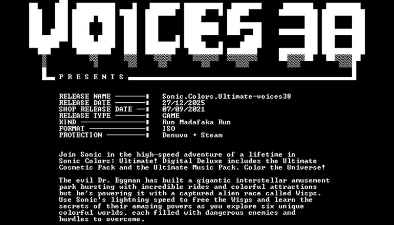 ��������� ����� ������������: voices38 ������� Sonic Colors: Ultimate